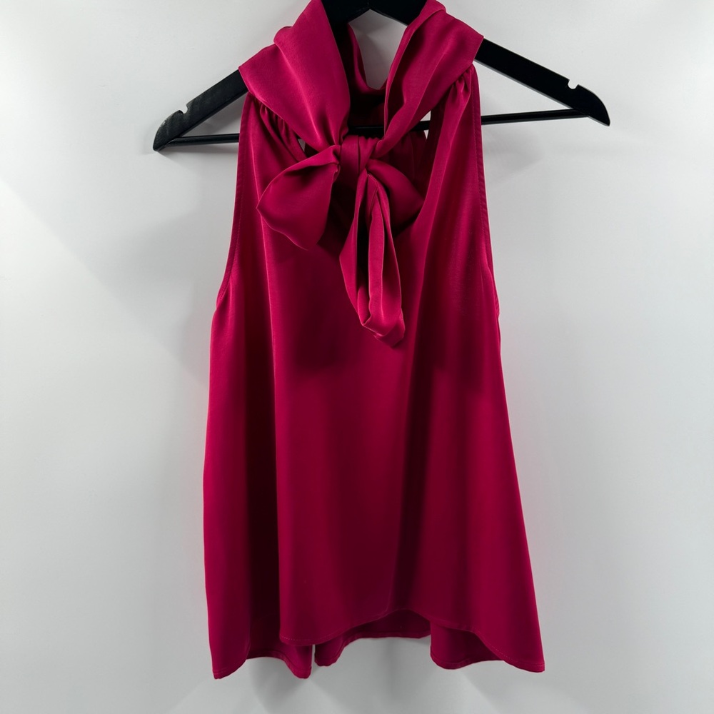 A New Day Hot Pink High Neck Tie Back Tank Top Sleek Finish Size Large - Picture 5 of 8